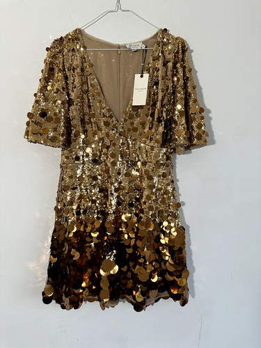 Abito ted baker paillettes oro - paillettes,